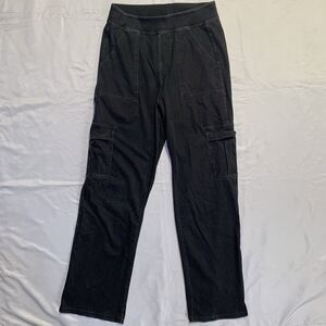 Y2K Women's Cargo Pants 30x33 Black Super Hi Rise  Stretch Streetwear Stretch